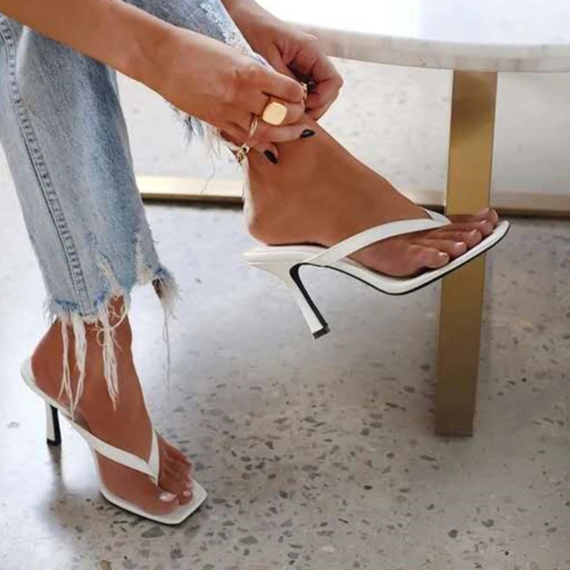 Women Shoes Black - Шлепанцы женские на высоком каблуке, босоножки