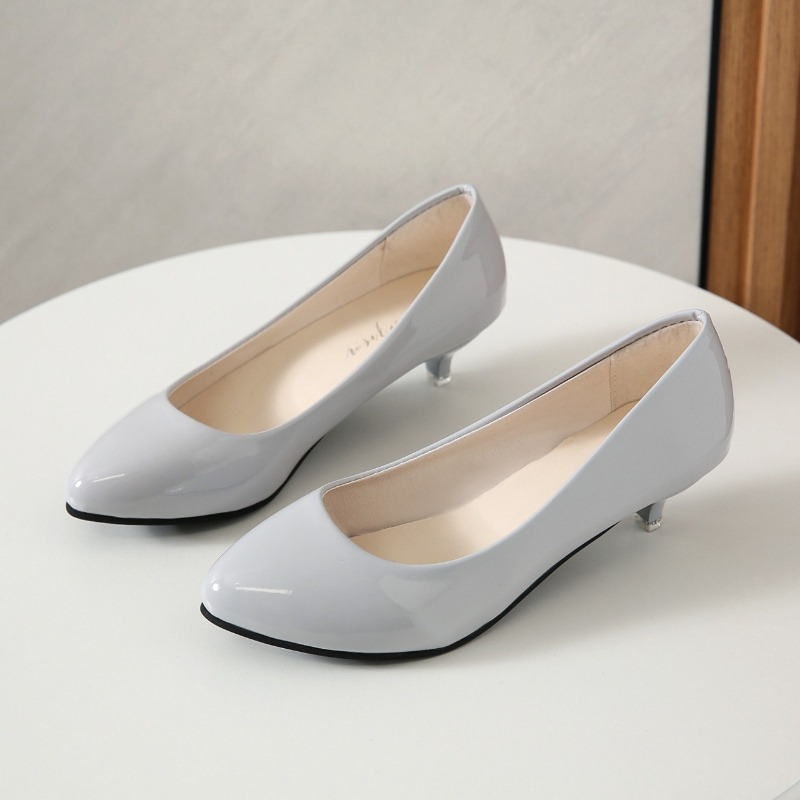 Women Shoes Black - Женские туфли на среднем каблуке, мягкие,