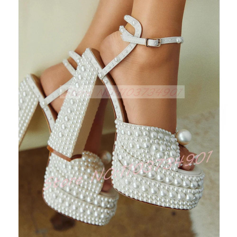 Square Toe Mule - Женские босоножки на платформе с белым