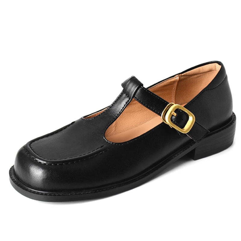 Women Shoes Black - Повседневные женские туфли-балетки из натуральной кожи,