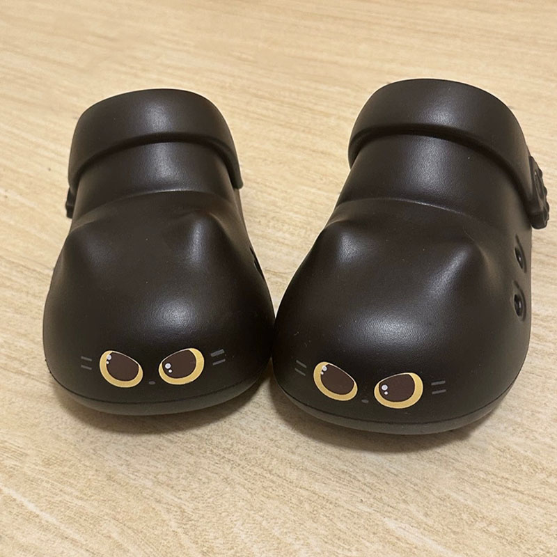 Women Shoes Black - Новые креативные тапочки-котики черного цвета для