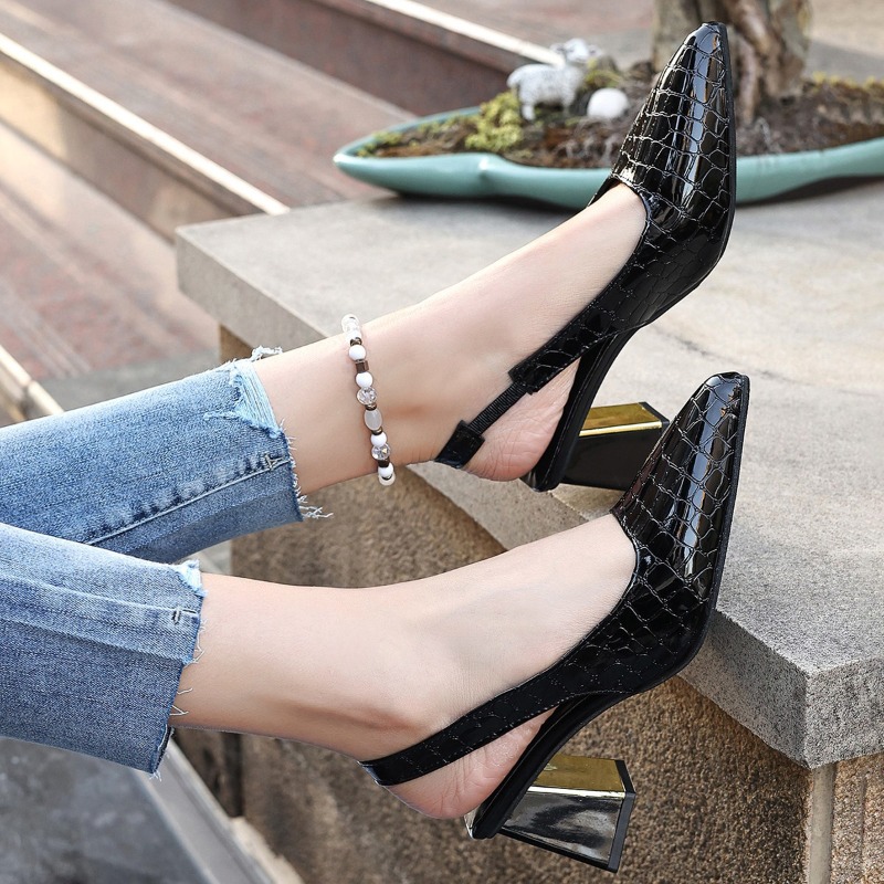Летние сандалии на высоком каб – обзор и цена Women Shoes Black