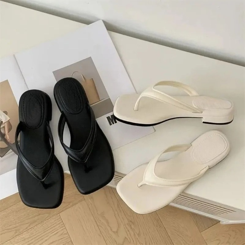 Женские однотонные шлепанцы с  – обзор и цена Square Toe Mule